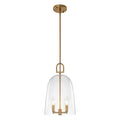 Natural Brass White Clear Glass Wood 2-Light Bell Pendant Light | SKU 81010000086458 | A81010000086458 (3).jpg