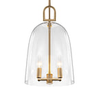 Natural Brass White Clear Glass Wood 2-Light Bell Pendant Light | SKU 81010000086458 | A81010000086458 (4).jpg
