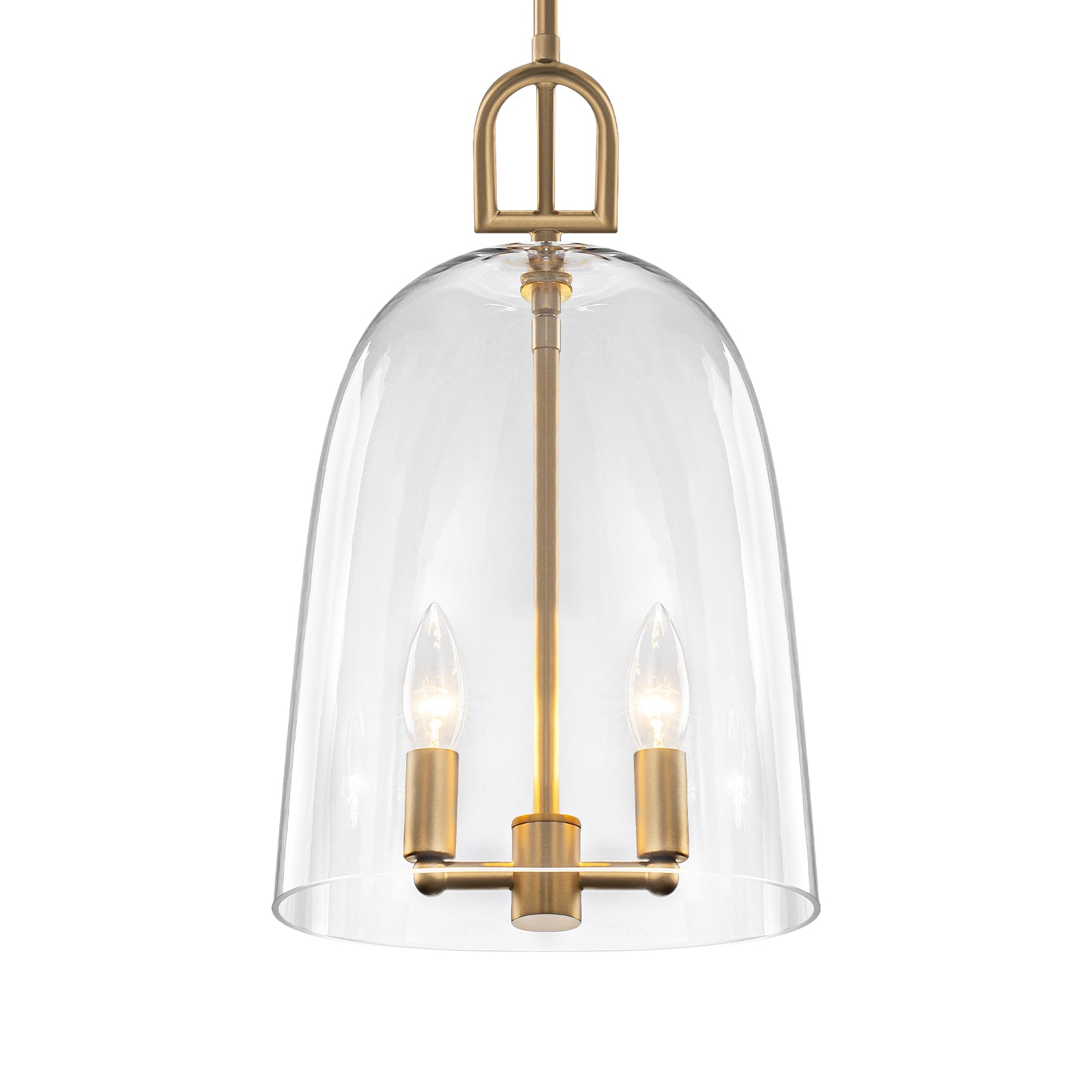 Natural Brass White Clear Glass Wood 2-Light Bell Pendant Light | SKU 81010000086458 | A81010000086458 (4).jpg