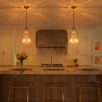 Natural Brass White Clear Glass Wood 2-Light Bell Pendant Light | SKU 81010000086458 | A81010000086458 (7).jpg