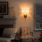 Gold White Fabric Shade Wall Sconce | SKU 81010000087678 | A81010000087678 (3).jpg