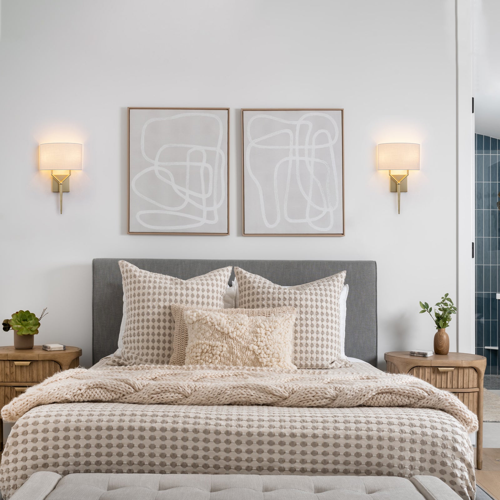 Gold White Fabric Shade Wall Sconce | SKU 81010000087678 | A81010000087678 (4).jpg