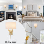 Gold White Fabric Shade Wall Sconce | SKU 81010000087678 | A81010000087678 (6).jpg