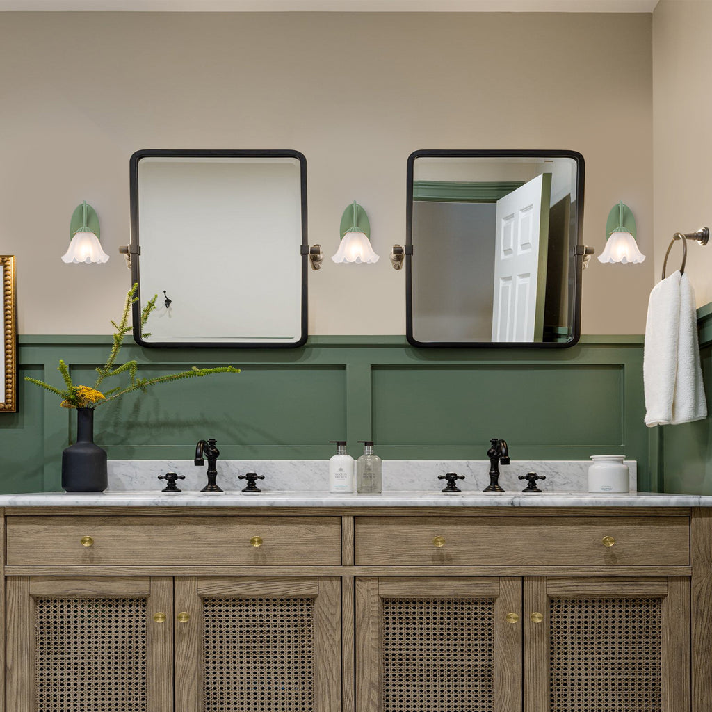 White Sage Green Frosted Glass Ceramic Wall Sconce | SKU 81010000087798 | A81010000087798 (4).jpg