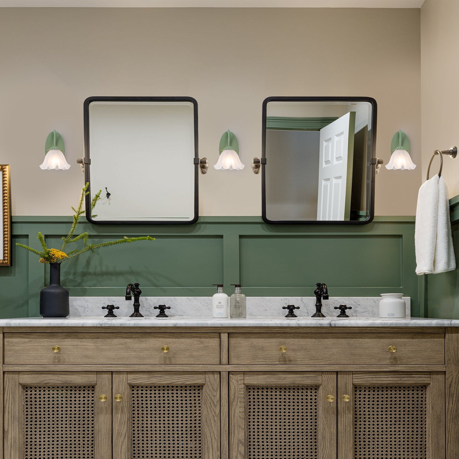 White Sage Green Frosted Glass Ceramic Wall Sconce | SKU 81010000087798 | A81010000087798 (4).jpg