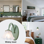 White Sage Green Frosted Glass Ceramic Wall Sconce | SKU 81010000087798 | A81010000087798 (6).jpg