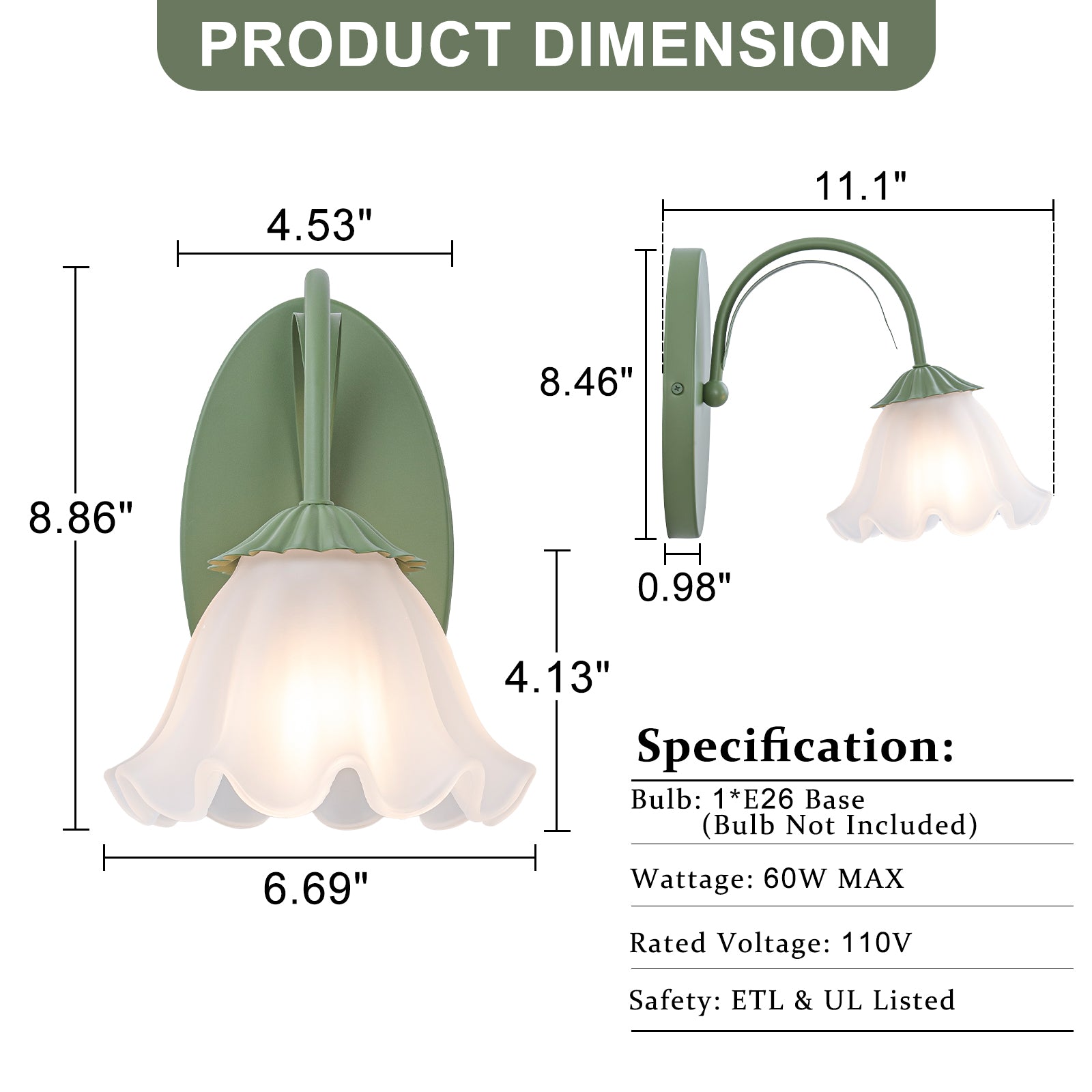 White Sage Green Frosted Glass Ceramic Wall Sconce | SKU 81010000087798 | A81010000087798 (7).jpg