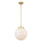 Natural Brass Matte White Clear Glass Ceramic Globe Pendant Light | SKU 81010000088638 | A81010000088638 (2).jpg
