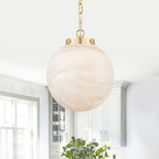 Natural Brass Matte White Clear Glass Ceramic Globe Pendant Light | SKU 81010000088638 | A81010000088638 (1).jpg