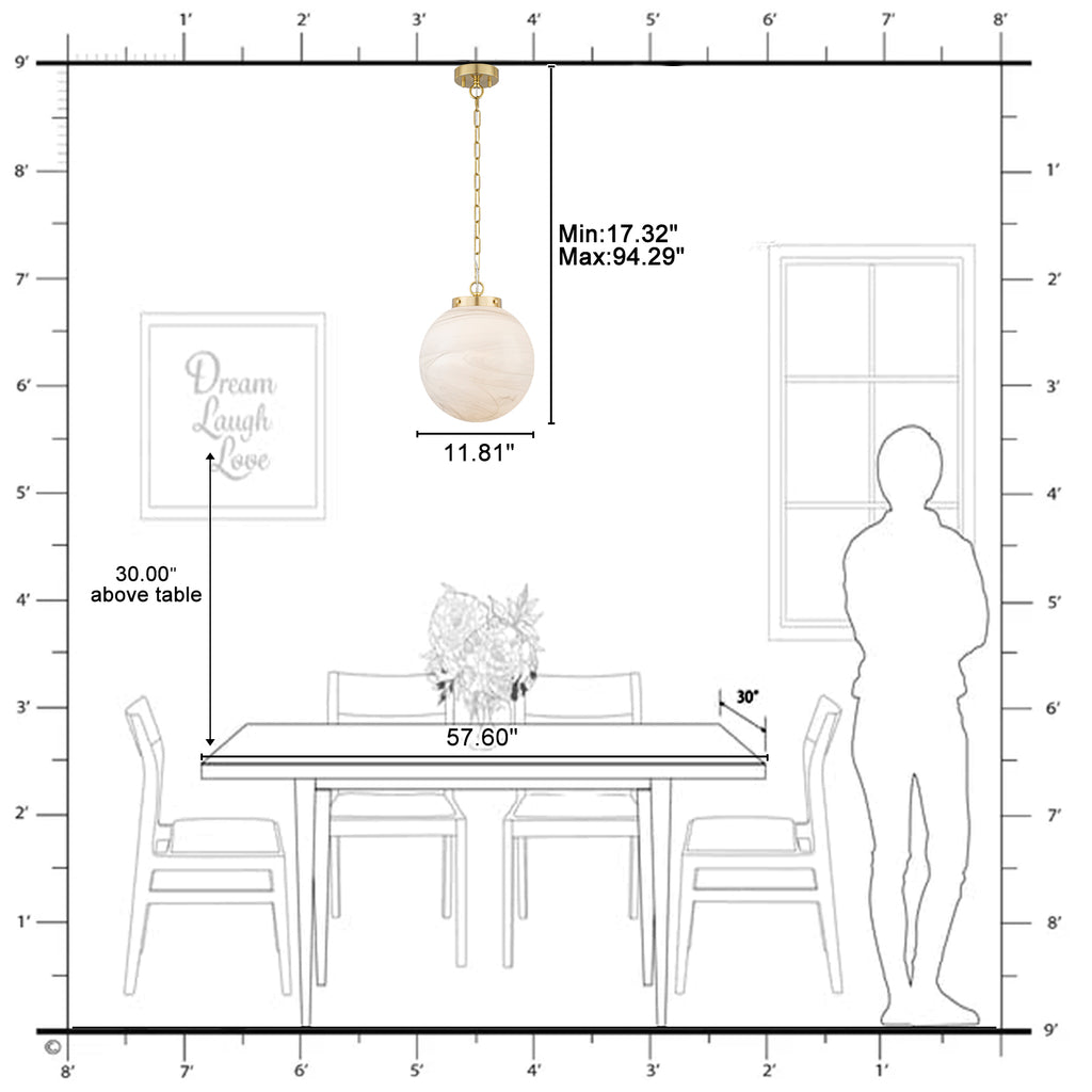 Natural Brass Matte White Clear Glass Ceramic Globe Pendant Light | SKU 81010000088638 | A81010000088638 (7).jpg