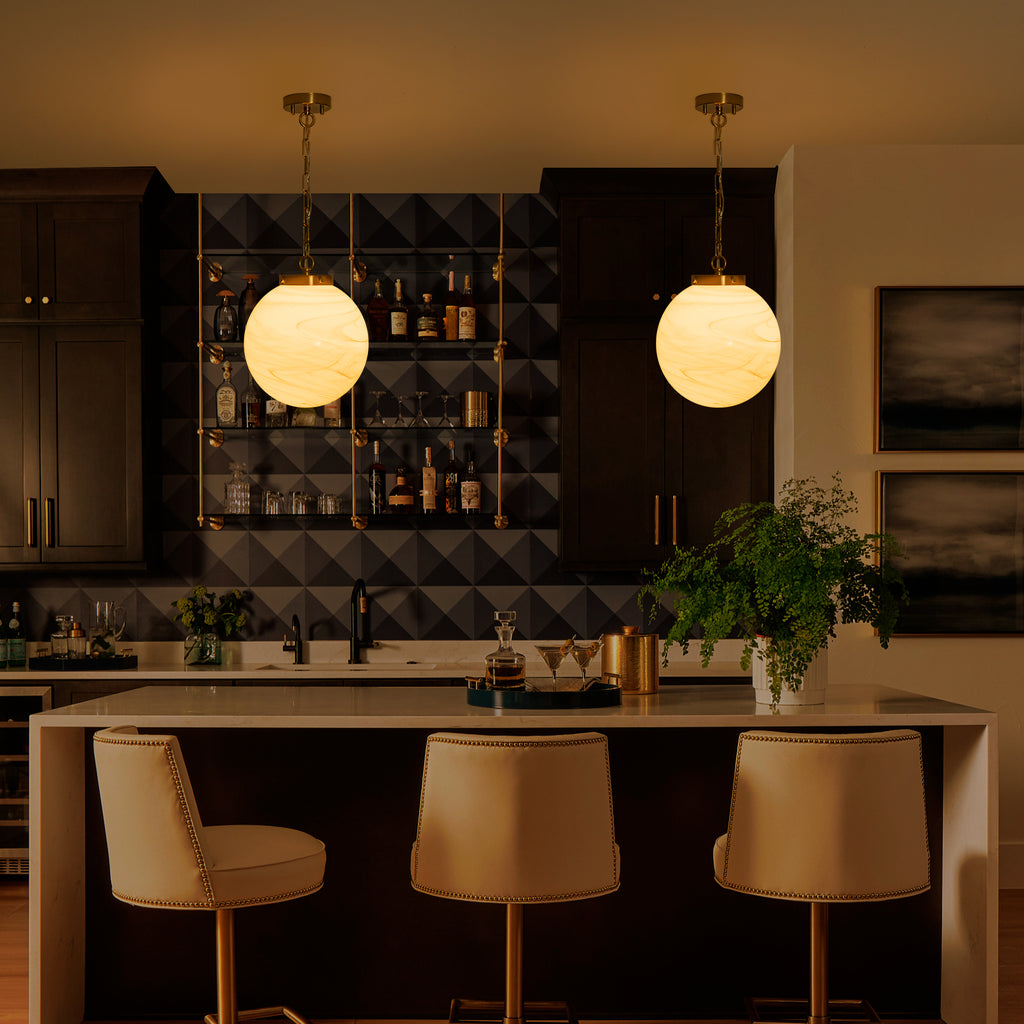 Natural Brass Matte White Clear Glass Ceramic Globe Pendant Light | SKU 81010000088638 | A81010000088638 (8).jpg