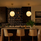 Natural Brass Matte White Clear Glass Ceramic Globe Pendant Light | SKU 81010000088638 | A81010000088638 (8).jpg