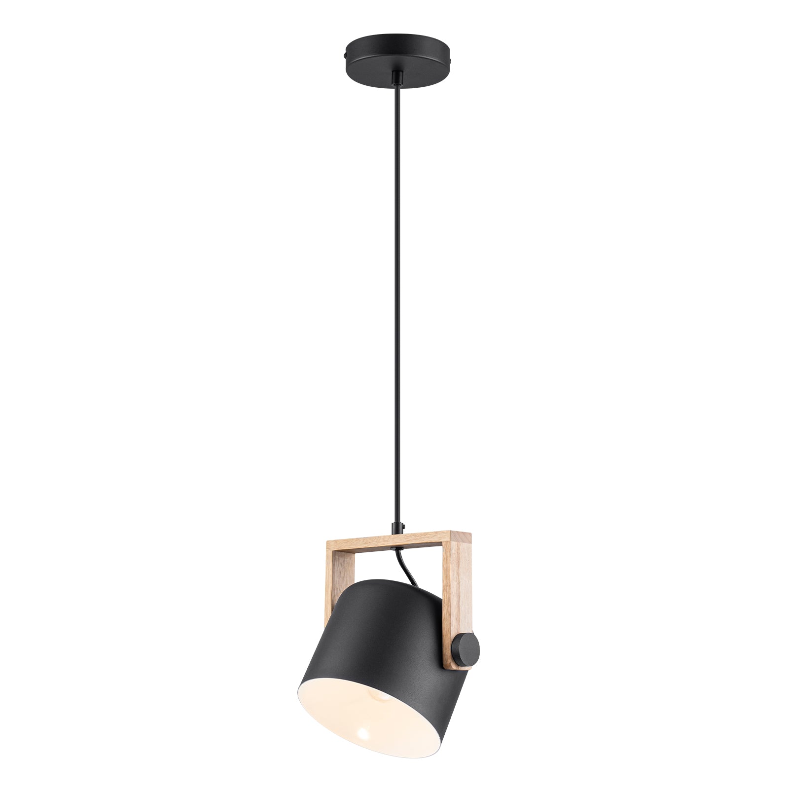 Matte Black White Wood Single Pendant Light | SKU 81010000088688 | A81010000088688 (4).jpg