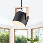 Matte Black White Wood Single Pendant Light | SKU 81010000088688 | A81010000088688 (1).jpg