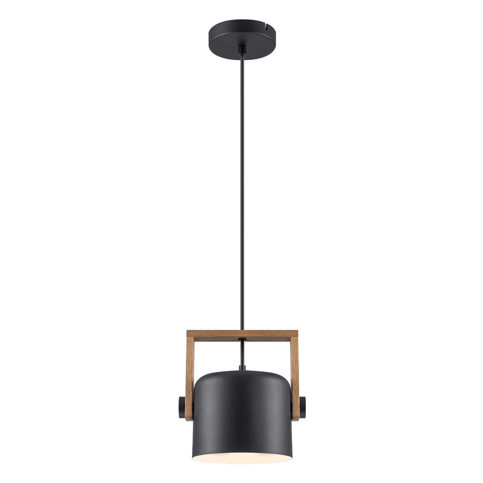 Matte Black White Wood Single Pendant Light | SKU 81010000088688 | A81010000088688 (2).jpg