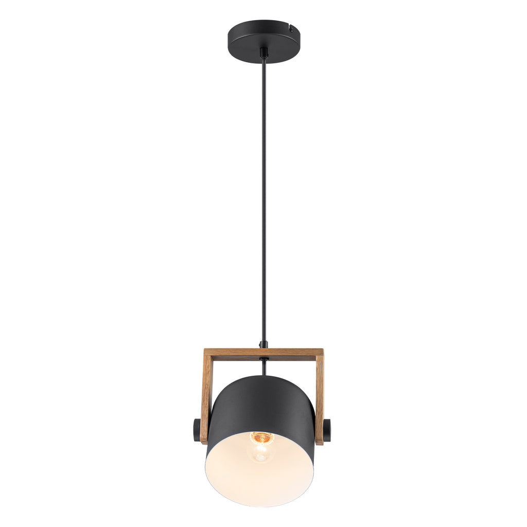 Matte Black White Wood Single Pendant Light | SKU 81010000088688 | A81010000088688 (3).jpg