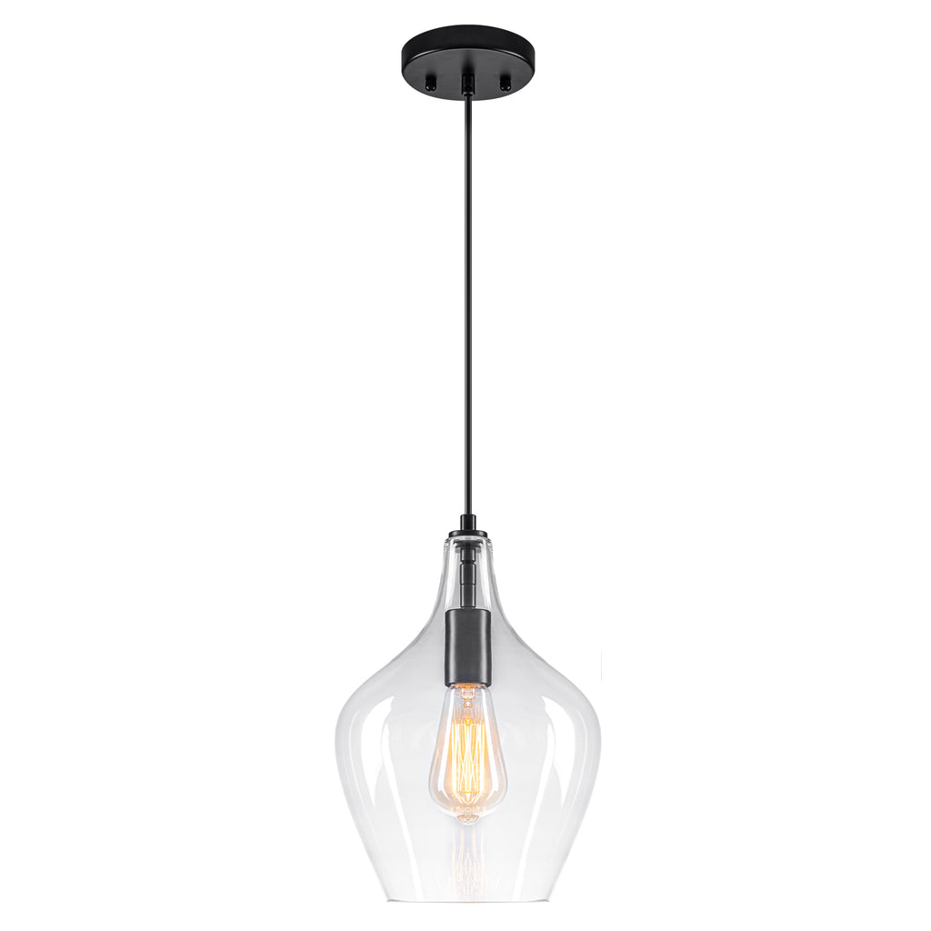 Matte Black Clear Glass Ceramic Single Pendant Light | SKU 81010000088868 | A81010000088868 (3).jpg