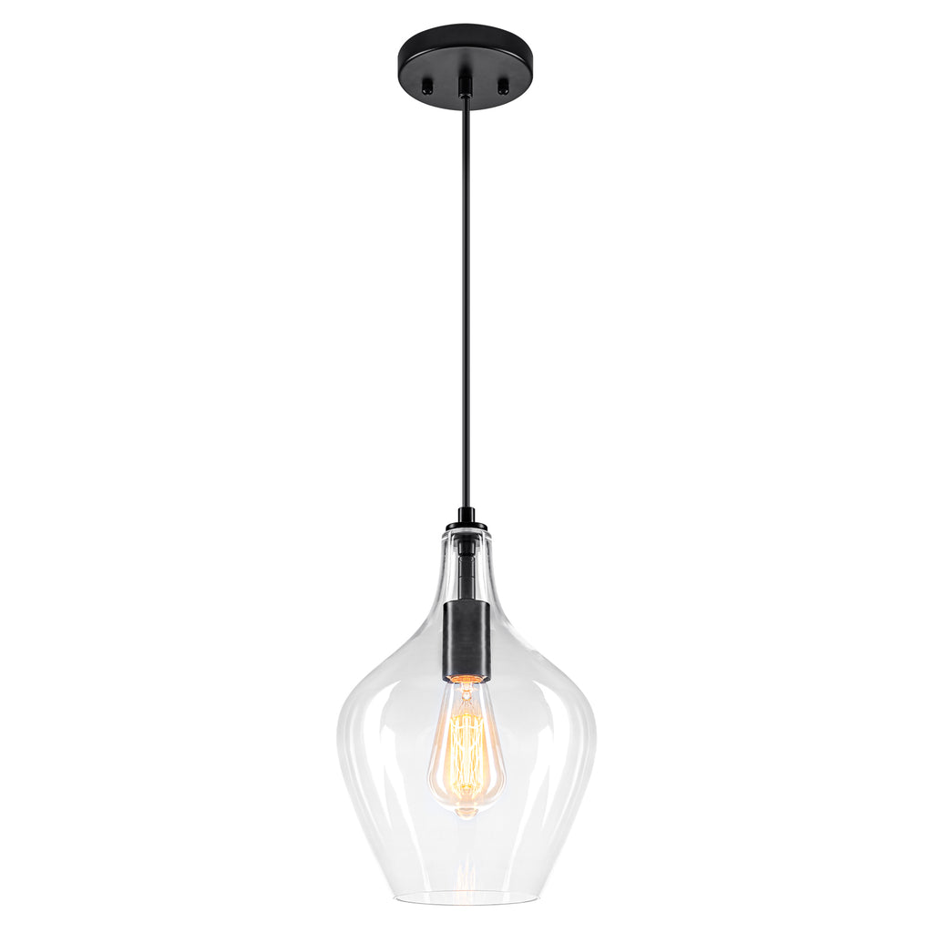 Matte Black Clear Glass Ceramic Single Pendant Light | SKU 81010000088868 | A81010000088868 (2).jpg