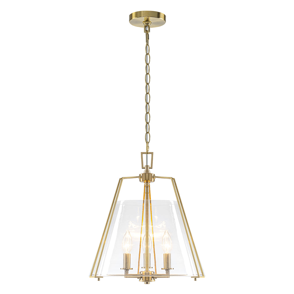 Natural Brass Clear Glass Ceramic 3-Light Dome Pendant Light | SKU 81010000088878 | A81010000088878 (7).jpg