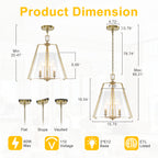 Natural Brass Clear Glass Ceramic 3-Light Dome Pendant Light | SKU 81010000088878 | A81010000088878 (2).jpg