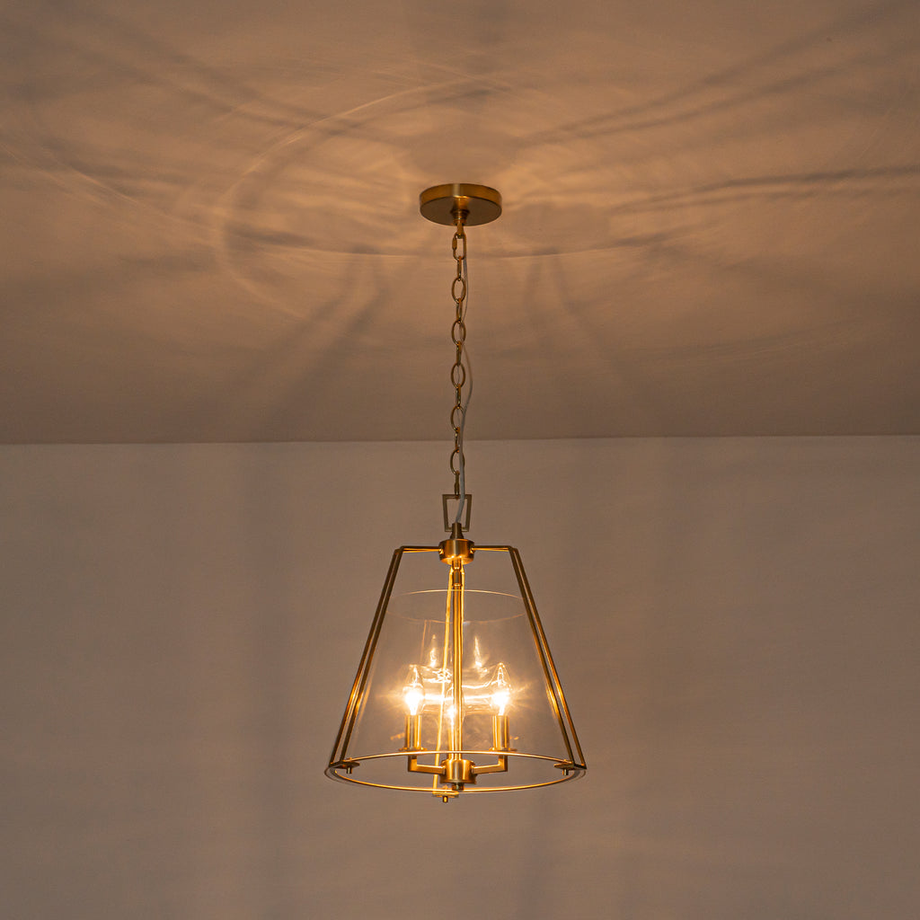 Natural Brass Clear Glass Ceramic 3-Light Dome Pendant Light | SKU 81010000088878 | A81010000088878 (5).jpg