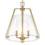 Natural Brass Clear Glass Ceramic 3-Light Dome Pendant Light | SKU 81010000088878 | A81010000088878 (8).jpg