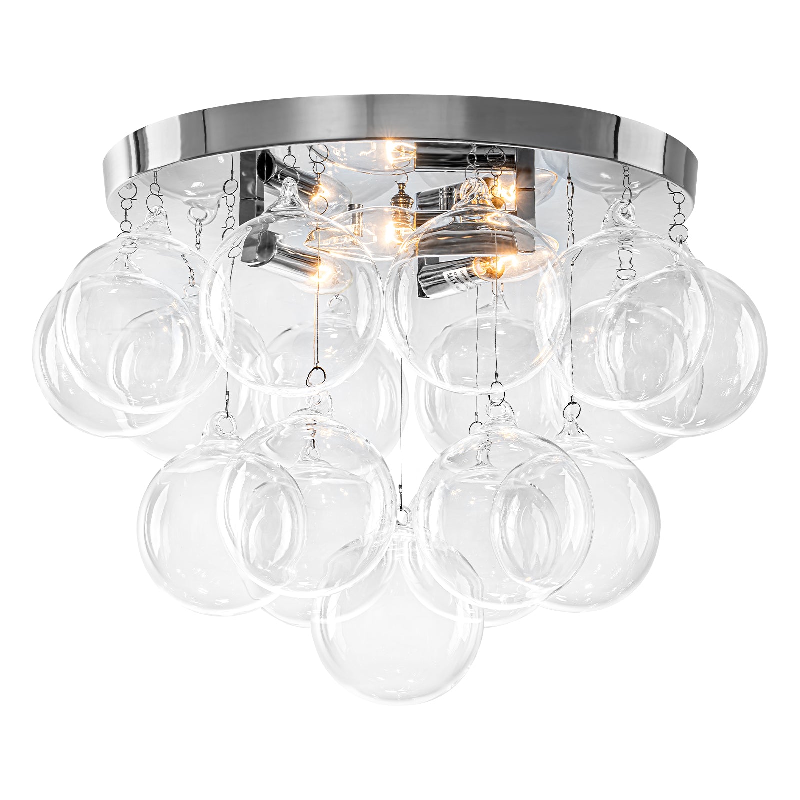 White Clear Glass Wood 3-Light Flush Mount Ceiling Light | SKU 81010000090058 | A81010000090058 (12).jpg