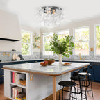 White Clear Glass Wood 3-Light Flush Mount Ceiling Light | SKU 81010000090058 | A81010000090058 (5).jpg