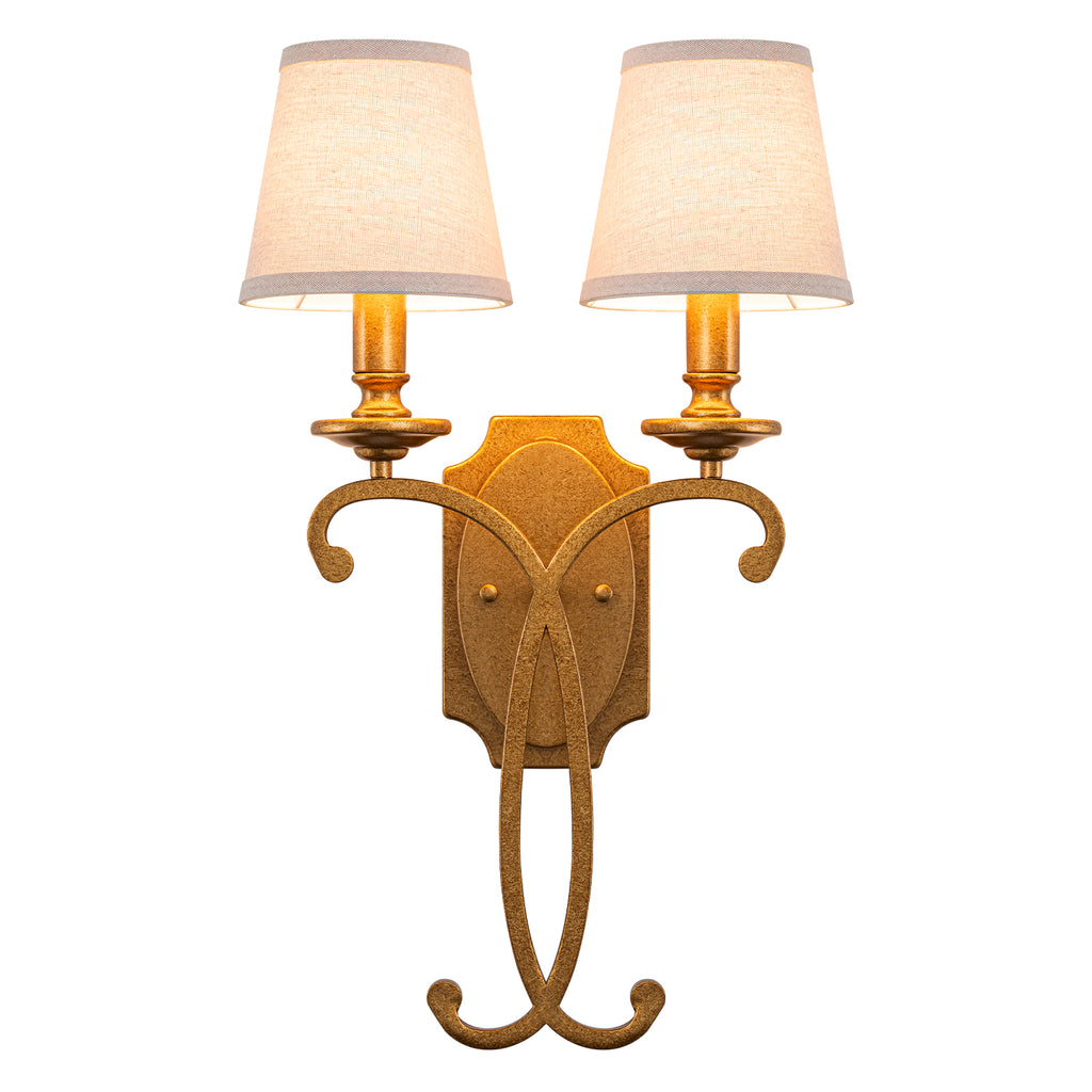 Gold Antique Brass Linen Wall Sconce | SKU 81010000090398 | A81010000090398 (2).jpg