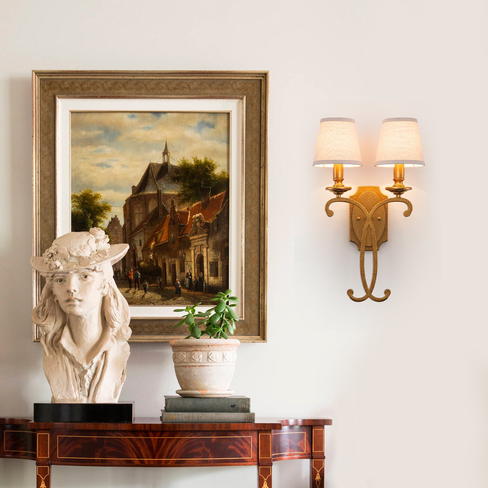 Gold Antique Brass Linen Wall Sconce | SKU 81010000090398 | A81010000090398 (1).jpg