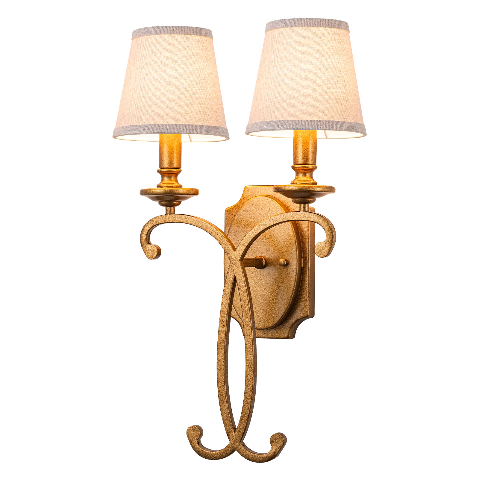 Gold Antique Brass Linen Wall Sconce | SKU 81010000090398 | A81010000090398 (3).jpg