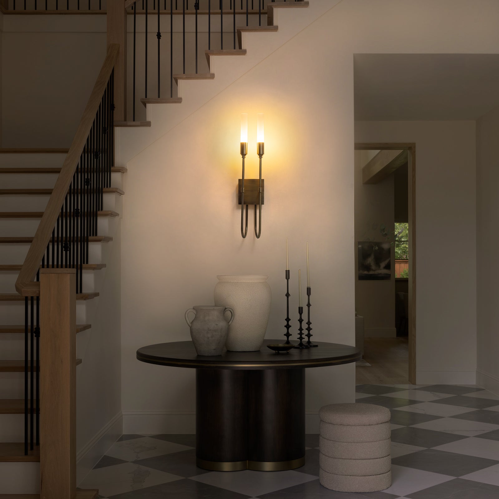 Antique Brass White Frosted Glass Acrylic 2-Light Wall Sconce | SKU 81010000090428 | A81010000090428 (4).jpg