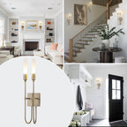 Antique Brass White Frosted Glass Acrylic 2-Light Wall Sconce | SKU 81010000090428 | A81010000090428 (7).jpg
