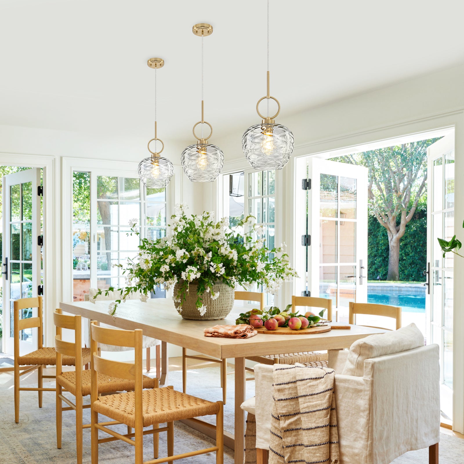 Natural Brass Light Brass Clear Glass Ceramic Single Pendant Light | SKU 81010000091488 | A81010000091488 (4).jpg