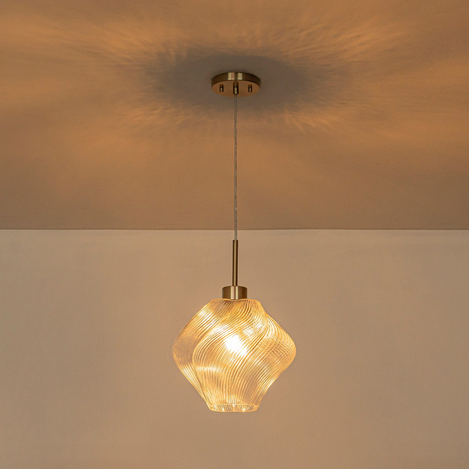 Natural Brass Light Brass Clear Glass Ceramic Single Pendant Light | SKU 81010000091498 | A81010000091498 (4).jpg