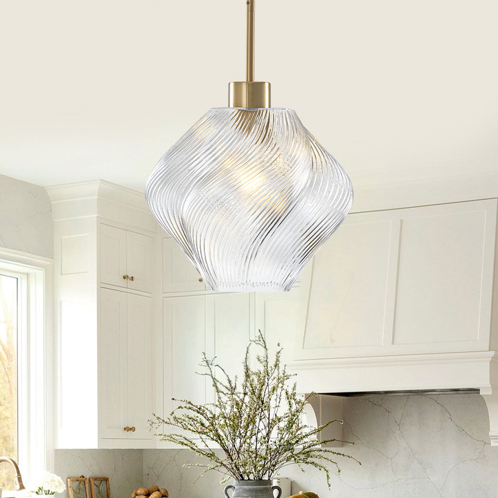Natural Brass Light Brass Clear Glass Ceramic Single Pendant Light | SKU 81010000091498 | A81010000091498 (5).jpg