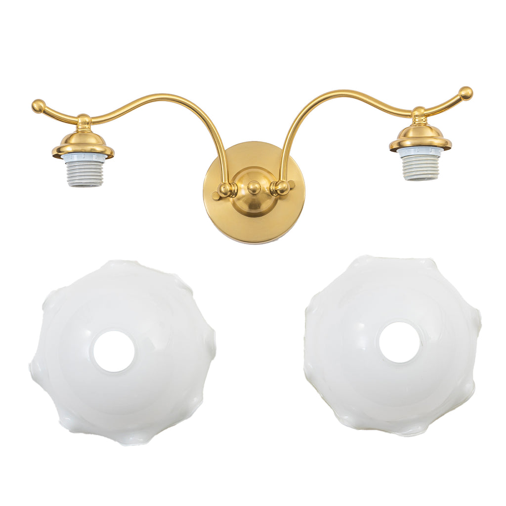 Natural Brass White Opal Glass Ceramic 2-Light Wall Sconce | SKU 81010000092888 | A81010000092888 (13).jpg