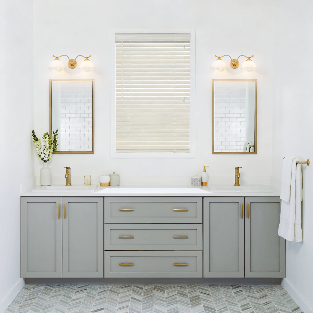 Natural Brass White Opal Glass Ceramic 2-Light Wall Sconce | SKU 81010000092888 | A81010000092888 (2).jpg
