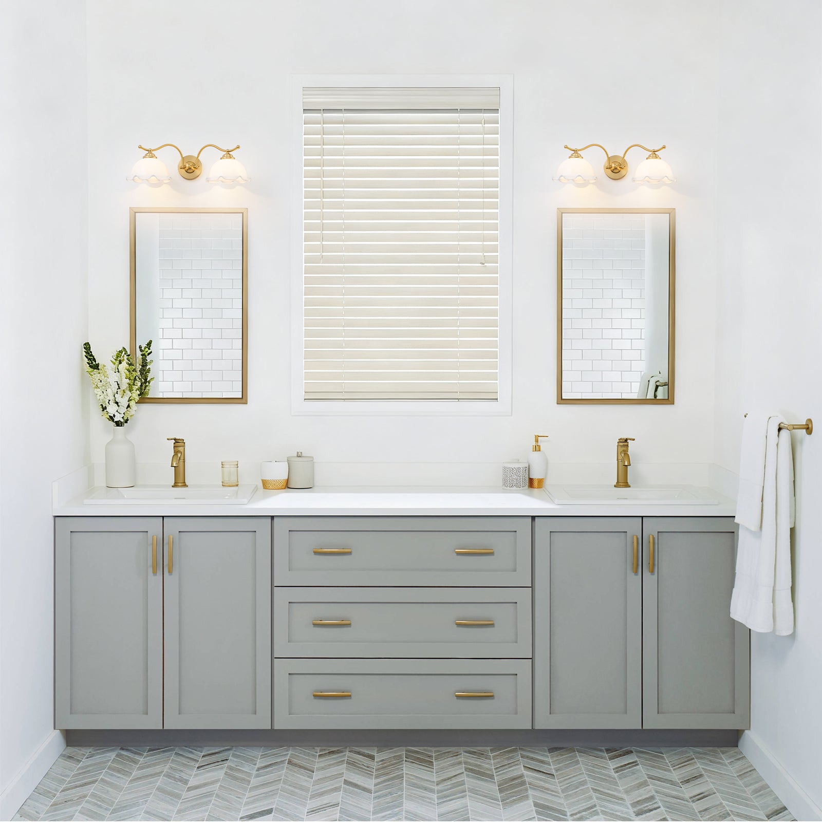 Natural Brass White Opal Glass Ceramic 2-Light Wall Sconce | SKU 81010000092888 | A81010000092888 (2).jpg
