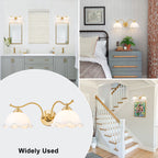 Natural Brass White Opal Glass Ceramic 2-Light Wall Sconce | SKU 81010000092888 | A81010000092888 (6).jpg