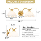 Natural Brass White Opal Glass Ceramic 2-Light Wall Sconce | SKU 81010000092888 | A81010000092888 (7).jpg