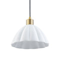 Natural Brass Matte White Ceramic Dome Pendant Light | SKU 81010000094758 | A81010000094758 (10).jpg