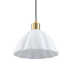 Natural Brass Matte White Ceramic Dome Pendant Light | SKU 81010000094758 | A81010000094758 (10).jpg