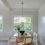 Natural Brass Matte White Ceramic Dome Pendant Light | SKU 81010000094758 | A81010000094758 (3).jpg