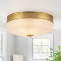 Brushed Gold Matte White Ceramic 3-Light Flush Mount Ceiling Light | SKU 81010000100488 | A81010000100488 (1).jpg