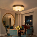 Brushed Gold Matte White Ceramic 3-Light Flush Mount Ceiling Light | SKU 81010000100488 | A81010000100488 (4).jpg