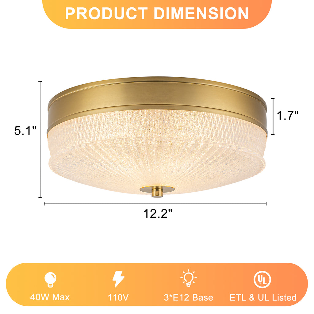 Brushed Gold Matte White Ceramic 3-Light Flush Mount Ceiling Light | SKU 81010000100488 | A81010000100488 (8).jpg