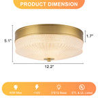 Brushed Gold Matte White Ceramic 3-Light Flush Mount Ceiling Light | SKU 81010000100488 | A81010000100488 (8).jpg