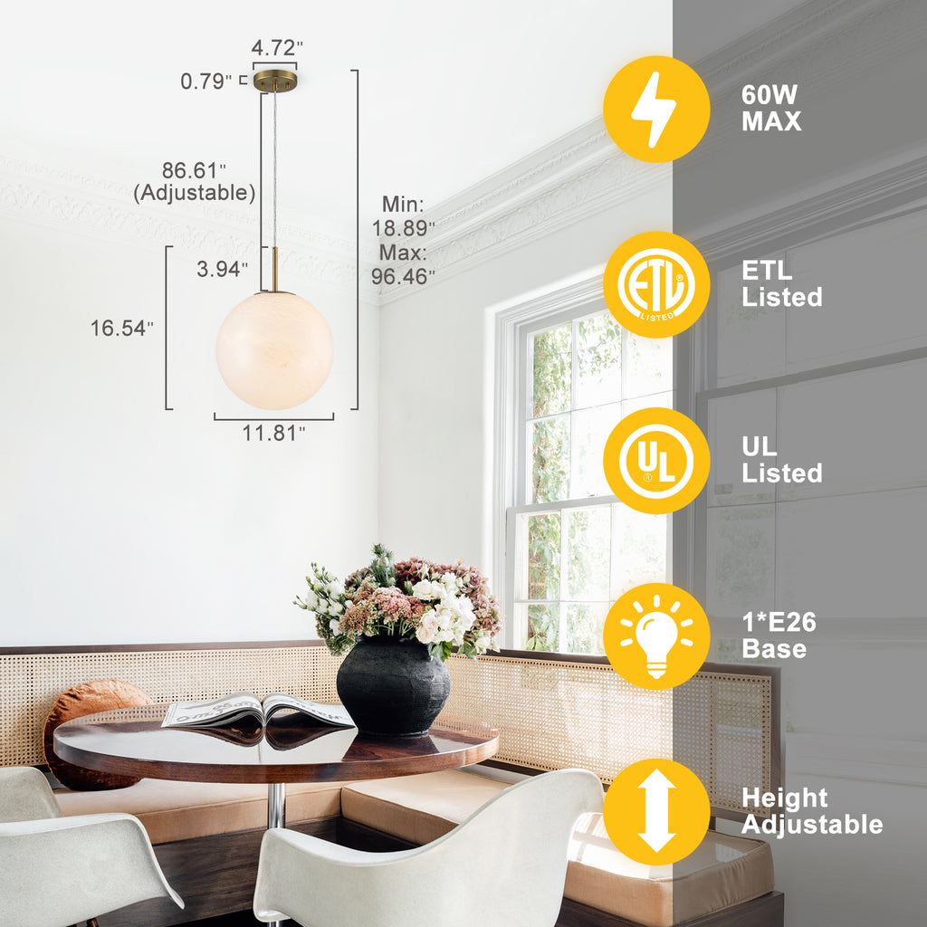 Antique Brass Matte White Clear Glass Ceramic Globe Pendant Light | SKU 81010000103468 | A81010000103468 (8).jpg