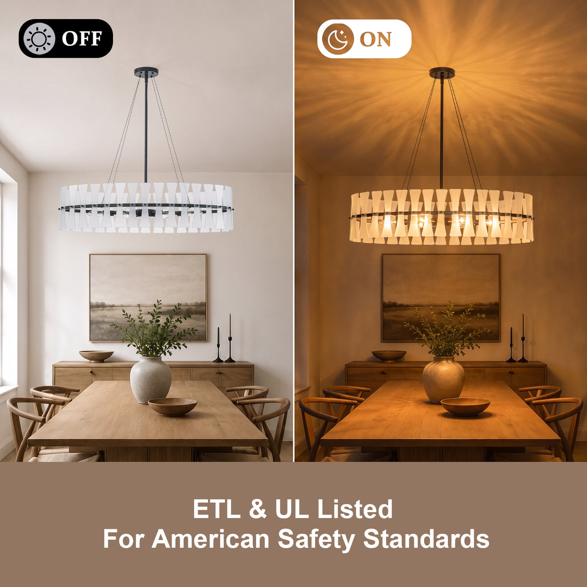 6 Light Oval Chandelier Frosted Dining Room Linear Kitchen Island